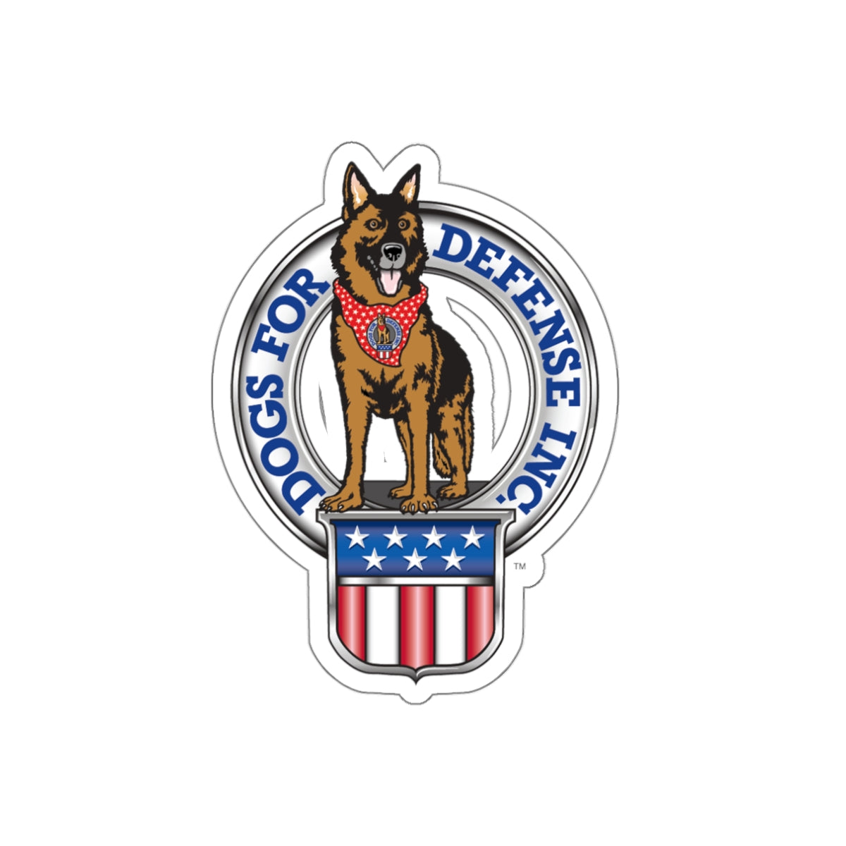 Dogs for Defense Logo Sticker, durable die-cut suitable for outdoor use