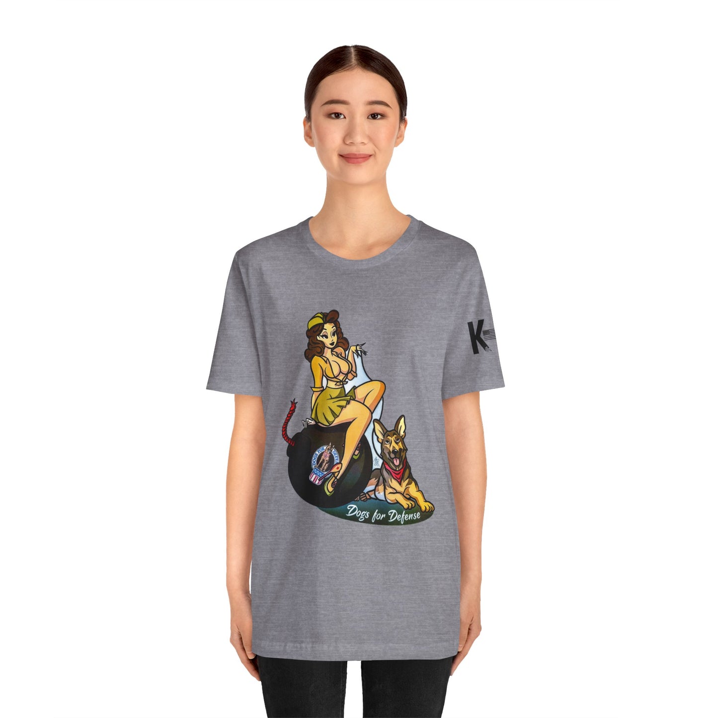 Dogs for Defense Pin-Up Girl Short Sleeve T-Shirt