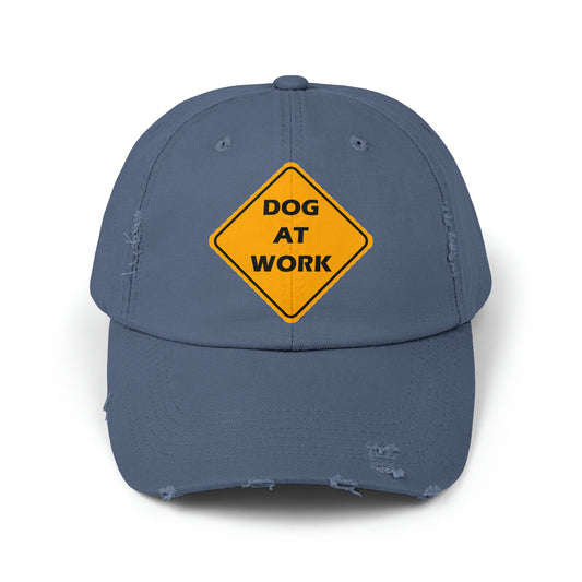 Dog at Work, Unisex Distressed Cap