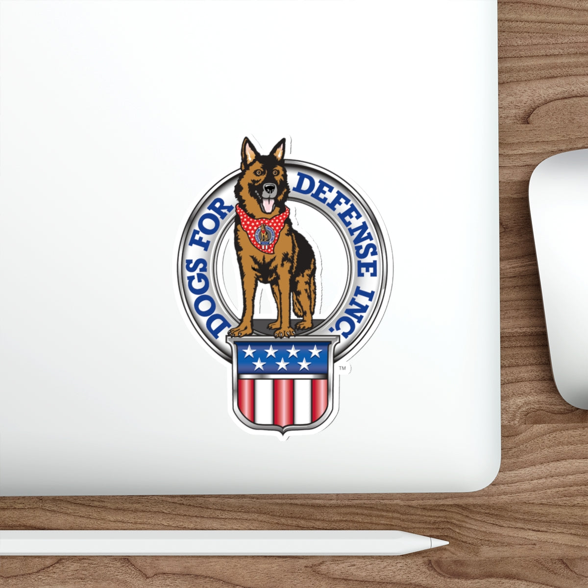 Dogs for Defense Logo Sticker, durable die-cut suitable for outdoor use