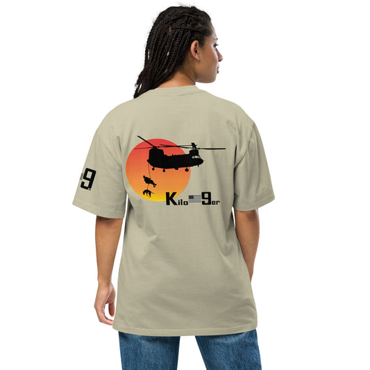 Kilo 9er Sunset Heroics K-9 Helo Oversized faded t-shirt