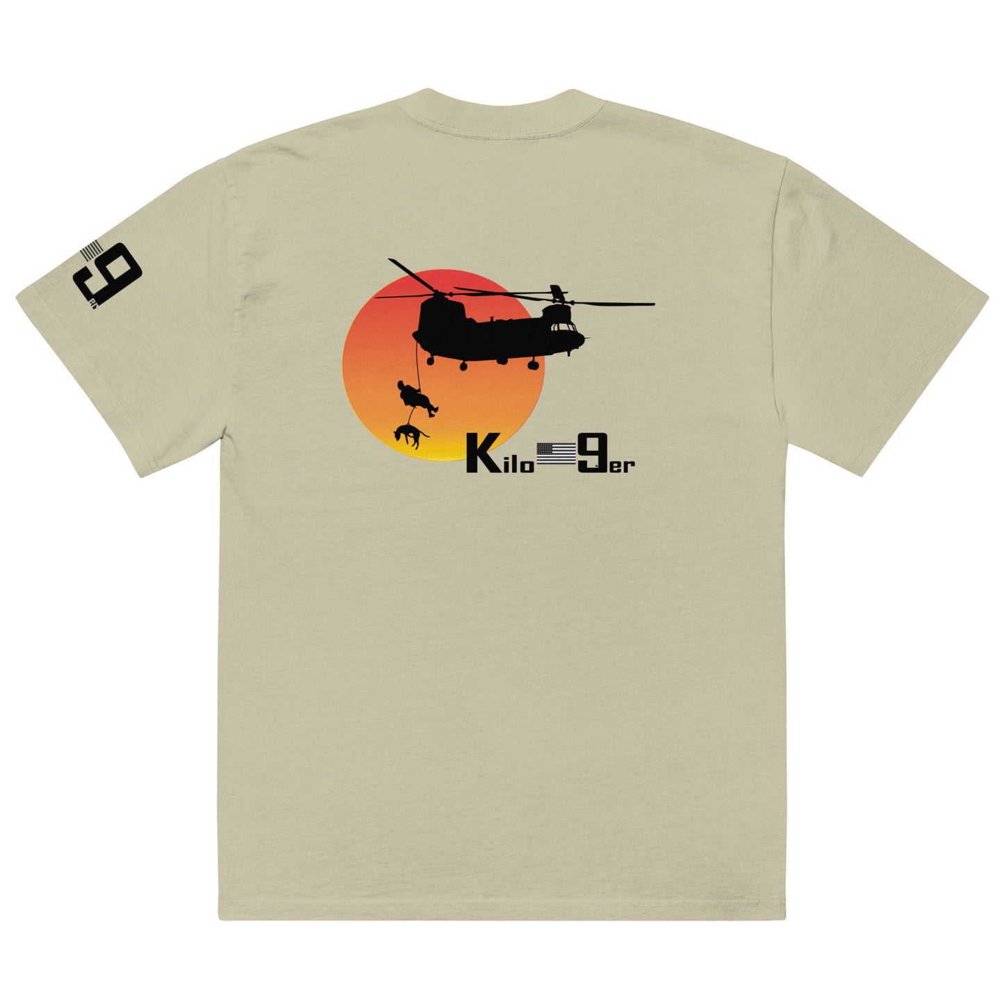 Kilo 9er Sunset Heroics K-9 Helo Oversized faded t-shirt