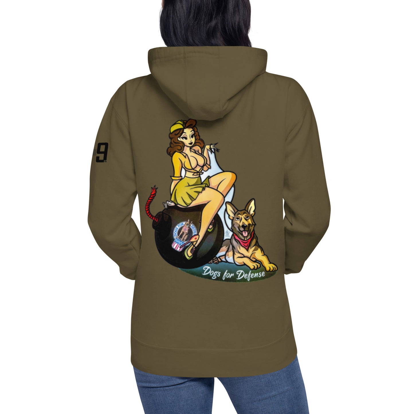 Dogs for Defense 1940's PinUp Model Unisex Hoodie