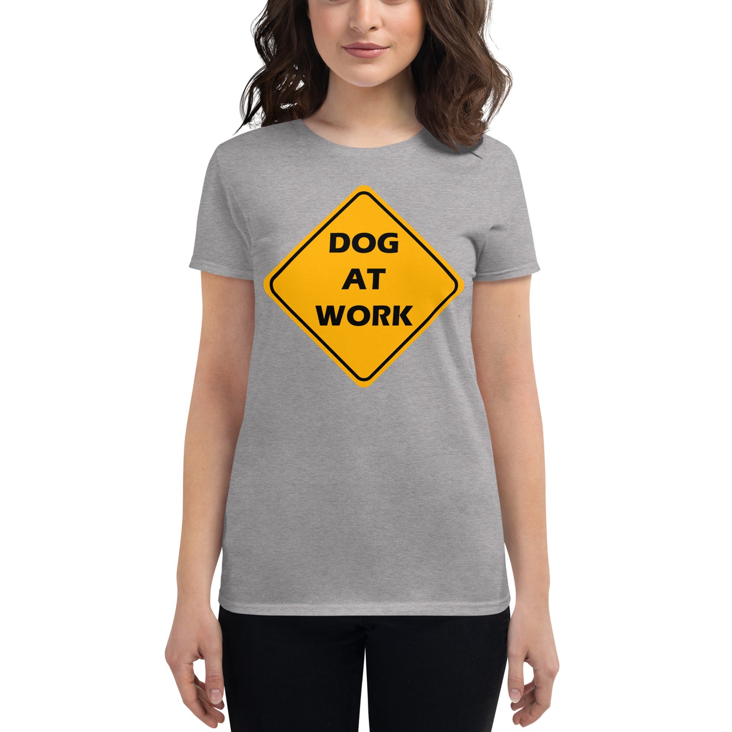 Dog at Work Caution Sign Women's short sleeve t-shirt